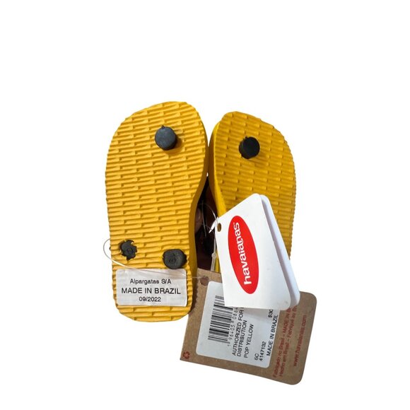 Marvel Wakanda Forever Havaianas Kids Flip Flops Size 5C Black Panther Yellow/Bl - Picture 5 of 5